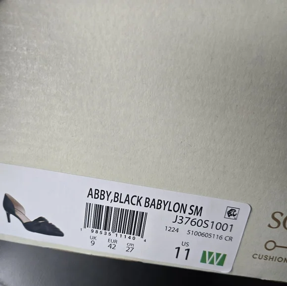 Abby Black Babylon Women's Shoes 11 Wide - Picture 6 of 7